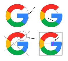 the google logo is shown in four different colors