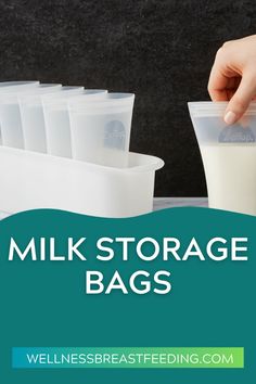 milk storage bags with text overlay