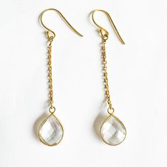 3” Gold Plated Clear Crystal Chain Drop Earrings (New Without Tags). I Got These By Mistake With An Order, But They Aren’t My Style. They Have Never Been Worn. Nordstrom Jewelry, Chain Drop Earrings, Tear Drop Earrings, Crystal Chain, Jewelry Inspo, Jewelry Gold, Tear Drop, Teardrop Earrings, Clear Crystal