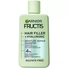 Garnier Fructis Hair Fillers Moisture Repair Shampoo For Curly Hair - 10.1 Fl Oz : Target Hair Filler, Curly To Straight Hair, Broken Bonds, Inner Transformation, Caring For Colored Hair, Anti Frizz Hair, Curl Shampoo, Garnier Fructis, Shampoo For Curly Hair