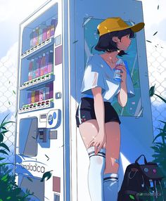 Deviantart Anime, Walpapers Cute, Anime Summer, Arte Do Kawaii, Fotografi Digital, Charli Damelio, Vending Machine