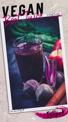 an image of a magazine cover with vegetables and juice