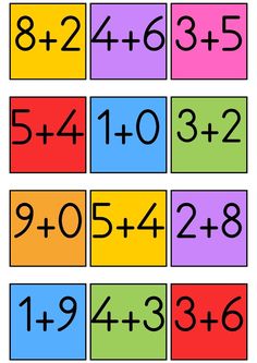 an image of different numbers and colors in the same box, with one number on each side