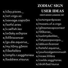 the zodiac sign used for user ideas is displayed on a black background with white lettering