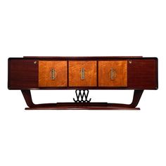 an art deco sideboard with three doors and two drawers