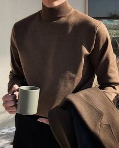 Korean Fashion Fall, Solid Color Sweater, Color Sweater, Turtle Neck Jumper, England Fashion, Sweater Men, Warm Sweaters, Men Vintage, Mock Neck Sweater