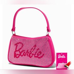 New. Limited Edition Barbie Diamante Bling Handbag Zip-Top Closure Hardware Silver From Smoke-Free Home Pink Convertible, Barbie Gifts, Barbie Logo, Barbie Makeup, Mini Crossbody Purse, Barbie Accessories, Pink Purse, Purse Accessories, Mini Crossbody Bag