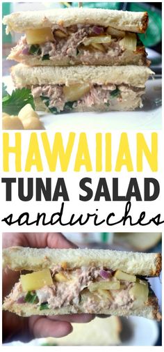 this hawaiian tuna salad sandwich is an easy and healthy lunch