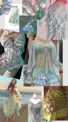 Ocean Inspired Fashion Haute Couture, Mermaid Core Dress Short, Chappell Roan Mermaid Theme Outfit, H20 Just Add Water Cleo Outfits, Sea Themed Outfits Aesthetic, Ocean Theme Outfit Women, Jellyfish Costume Aesthetic, Water Sign Outfits, Shipwreck Aesthetic Outfit