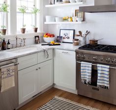 an instagram page with pictures and photos on the wall above the kitchen countertop