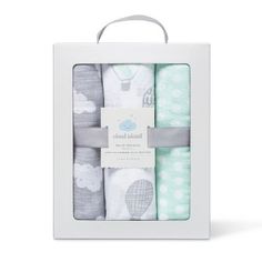 the little acrobats gift set includes four baby swaddles