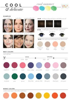 Cool summer type Colours For Pale Skin, Shaded Soft Summer, Colour Theory Fashion, Cool Summer Type, Cool Summer Colors, Summer Color Analysis