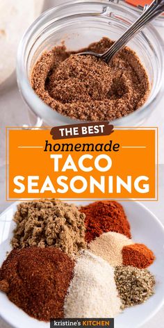 the best homemade taco seasoning recipe in a glass bowl