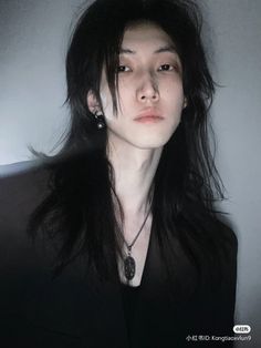 Long Black Haired Man, Long Hair With Layers Men, Asian Guy Long Hair, Long Hair Masculine, Long Black Hair Men, Asian Long Hair Men, Pretty Men Long Hair, Long Hair Asian Men, Long Black Hair Male