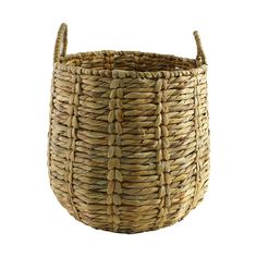 a woven basket is shown on a white background