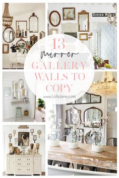 Family Room Mirror, Entryway Gallery Wall, Mirror Wall Collage, Gallery Wall Ideas, Gallery Wall Bedroom