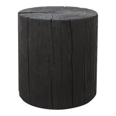 a black wooden stool on a white background