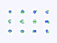 the icons are in different colors and shapes