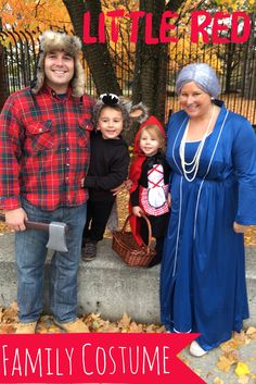 a family dressed up in costumes for halloween