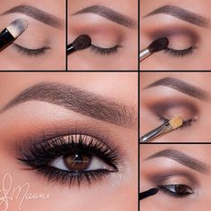 Eye Makeup Brown Smokey, Dramatic Eye Makeup Step By Step, Matte Neutral Eyeshadow Looks, Brown Eye Shadow Makeup Looks, Eye Shadow For Brown Eyes, Amrezy Palette, Brown Eye Shadow, Natural Smokey Eye