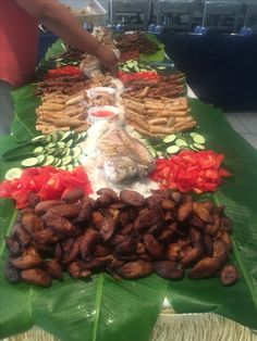 the food is prepared and ready to be eaten on the table for people to eat