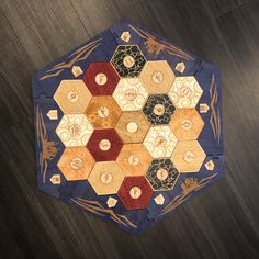 Blue Stained Catan Compatible Board Set with Laser Etched Terrain #cchobbyfun Catan Game, Board Games Diy, Family At Home, Number Tiles, Settlers Of Catan, Laser Cut Wood Crafts, Board Game Design, Border Tiles, Wood Stain Colors