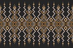 a cross stitch pattern with gold and white colors on black background stock photo - budget conscious