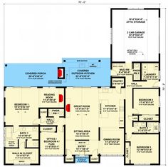 the floor plan for an apartment with two garages