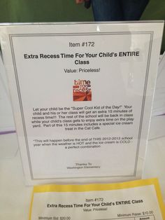 an extra recess time for your child's entire class at the children's centre