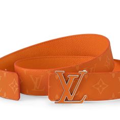 LOUIS VUITTON® - Lv Initiales 40mm Reversible Belt - Orange Louis Vuitton Belt Mens, Expensive Accessories, Hype Outfits, Lv Crossbody Bag, Louis Vuitton Purses, Louis Vuitton Pattern, Luxury Details, Belts Men, Experimental Design