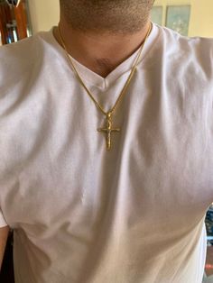 "Gorgeous handmade men's or women's crucifix pendants 3 choices of finish: Yellow gold cross w. silver jesus Silver cross w. yellow gold jesus Silver cross w. rose gold jesus Nice size 1.75\" x 1.25\" (2\" with bale) Weighs around 5 grams Handmade in Italy! Will never turn green! SOLID 925 SILVER...stamped 925 IF YOU ONLY WANT PENDANT, SELECT \"0\" CHAIN Buy pendant only or with choice of 2mm rope chains Chains also made in Italy & are solid sterling silver Ships fast" 10k Gold Chain, Mens Cross Necklace, Red Stone Ring, Colored Engagement Rings, Moissanite Earrings, Soccer Pictures, Black Onyx Ring, Turquoise Rings, Gold Bracelet Chain