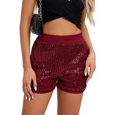 Versatile & Stylish Design: Embrace shimmering style with our Sequined Elastic Skirt. This mini-length sequin club skirt features full lining for skin protection, while the shimmering sequins add a touch of glamour. Alluring Features & Elegant Comfort: The high elasticity fabric and soft lining make it suitable for most women, offering comfort and skin protection. The distinctive design and flattering silhouette accentuate your curves and offer an alluring look. Versatility & Style: Enjoy the ve Glamorous Stretch Skirt With Sequins, Party Glitter Bottoms For Party Season, Sequin Party Shorts, Glamorous Mini Bottoms With Contrast Sequin, Party Bottoms With Contrast Sequin And Stretch, Sequin Shorts For Night Out And Party Season, Party Season Sequined Bottoms, Party Sequined Shorts, Summer Party Skirt With Glitter Details