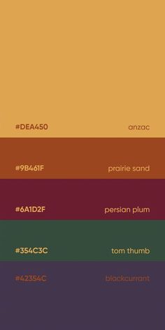 an image of the color scheme for different types of paint colors, including oranges and browns