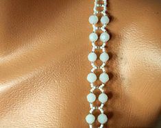 Instant Download Jet Swarovski Adjustable Beaded Bra Straps White Alabaster