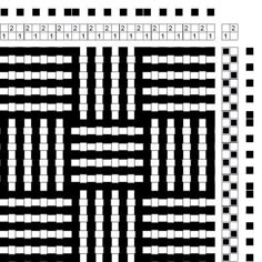 a black and white pattern with squares in the shape of an interlaced square