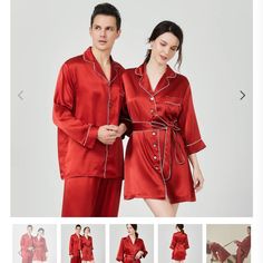 22 Momme Luxurious Couples Silk Pajamas Set Crimson Red. Xsmall In Women’s And Medium In Men’s. Never Worn! Silk Pajama Set, Silk Pajamas, Lady In Red, Women's Intimates, Pajama Set, Pajamas, Silk, Red, Women Shopping