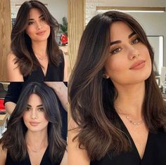 Rambut Brunette, Haircuts For Long Hair With Layers, Black Hair Balayage, Haircuts For Medium Length Hair, Brown Hair Inspo, Bangs With Medium Hair, Haircuts For Wavy Hair, Trendy Hairstyle, Brown Hair Balayage