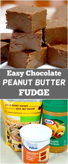 easy chocolate peanut butter fudge recipe is the perfect dessert to make with just 3 ingredients