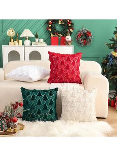 1PC Christmas Decorations Christmas Tree Throw Pillow Covers Winter Fluffy Sequin Xmas Decorative Pillowcase For Couch Sofa Holiday Festivals Winter Home Decor Multicolor    Polyester Christmas   Winter Decorative Pillows, Inserts, & Covers, size features are:Bust: ,Length: ,Sleeve Length: Sequin Throw Pillows, Christmas Living Rooms, Sofa Throw Pillows, Winter Home, Winter Home Decor, Couch Throw Pillows, Decorative Cushion Covers, Couch Sofa, Winter House