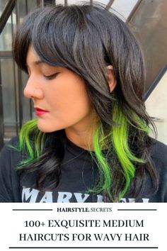 Whether you wear it free falling, in half-updos, or in a tight ponytail, medium haircuts for wavy hair will instantly turn your looks into a chic, modern presence. #mediumhaircuts #wavyhair #haircolorideas #greenhairstyles #hairstylesecrets Tight Ponytail