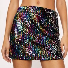 Nasty Gal: Make A Statement In This Beautiful Mini Skirt In A High Quality Velvet And Sparkling Sequin Detail. Featuring A Flattering Bodycon Mini Design, Comfortable High Waistline, And Stunning Rainbow Sequin. Turn Heads With This Effortless Look For Every Occasion, Whether You're Heading To A Party, Concert, Or Festival. (Size: 14) *Nwt* Character Clothing, Sequin Mini Skirt, Sequin Mini Skirts, Sequin Mini, Eras Tour, Pink Blue, Mini Skirt, Womens Skirt, Sequin