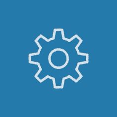 a gear wheel drawn on a blue background