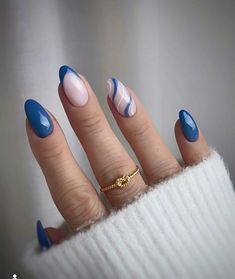 Unghie Sfumate, Navy Blue Nails, November Nails, Nail Art For Beginners, Blue Nail Art, Blue Nail Designs