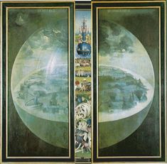 two paintings depicting the creation of an earth