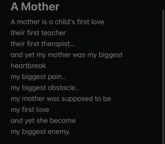 a mother is a child's first love