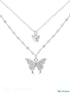 OrcaJump - 1PC necklace for women wedding sport gift alloy butterfly classic Shiny Butterfly, Silver Butterfly Necklace, Butterfly Pendant Necklace, Wedding Party Jewelry, Trendy Necklaces, Silver Butterfly, Chain Choker Necklace, Elegant Necklaces, Butterfly Necklace