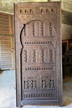 This Custom Vintage style Moroccan Moorish wooden door is made by our artisans in a traditional way and handmade carved, The amount of precision and detail put into them are immense. These wooden double doors with a handmade traditional wood lock are common in Moroccan Atlas mountains and desert houses, this style can be found also in Andalusia old castles and they are originated from the Amazigh Middle Atlas mountain architecture. Moorish doors represent a very good choice in Modern home design Carved Wooden Door, Moroccan Door, Wooden Double Doors, Mountain Architecture, Handmade Door, Cool Doors, Desert Homes, Wall Door, Country Style Homes