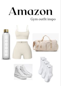 Gym Essentials Aesthetic, Whats In My Gym Bag Aesthetic, Gym Sets Aesthetic, Aesthetic Gym Bag, Gym Essentials Woman, Gym Bag Aesthetic, Workout Bag Essentials, Girls Workout Outfits, Gym Aesthetic