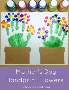 mother's day handprint flowers made with crayons