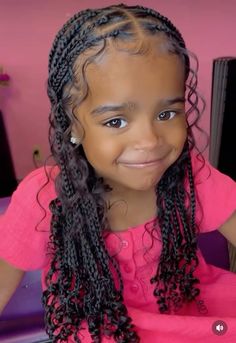 Back To School Hairstyles 2nd Grade, Braids For Kids Black Natural Hair, Boho Kids Braids, Quick Lil Girl Hairstyles Black, Little Black Girls Box Braids Hairstyle, Boho Braids On Kids, Lemonade Braids Kids Natural Hair, Knotless Kids Braids, Kid Hairstyles Black Braids